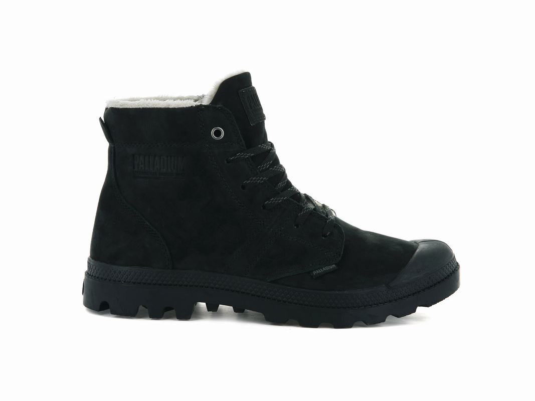 Palladium Pallabrousse Leather S Mens Boots Black Australia [LXRPTN-721]